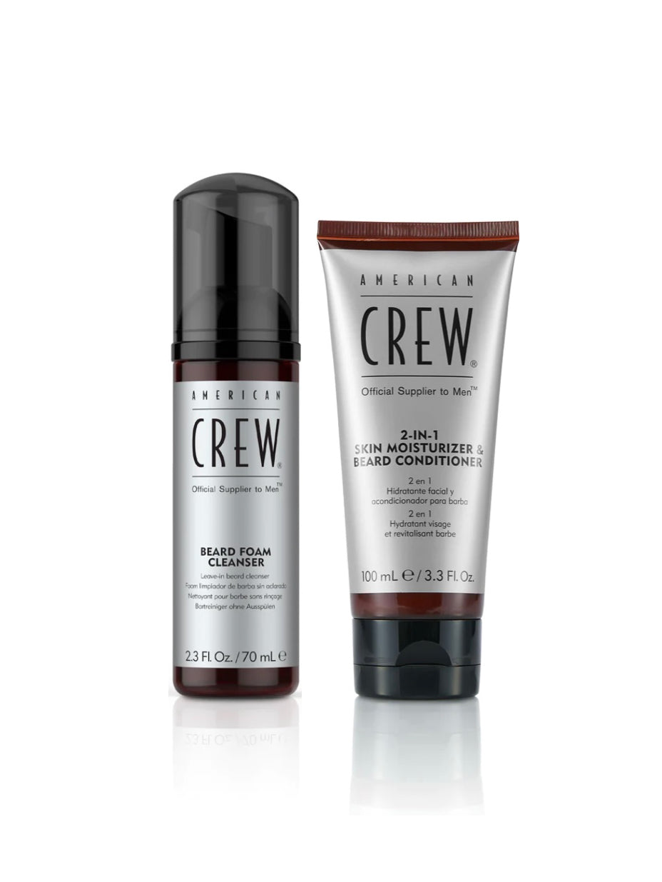 AMERICAN CREW Beard Foam Cleanser 70ml & 2 in 1 Skin Moisturizer-Beard Conditoiner 100ml Bundle