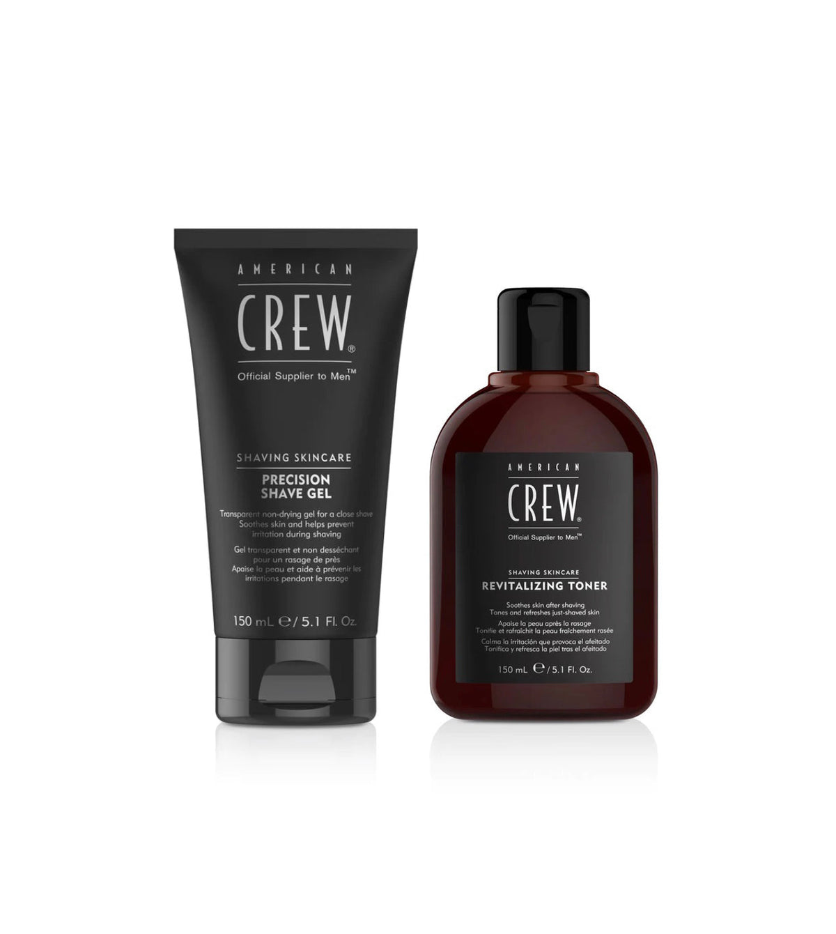 AMERICAN CREW Precision Shave Gel 150ml and Revitaliizing Toner 150ml Bundle