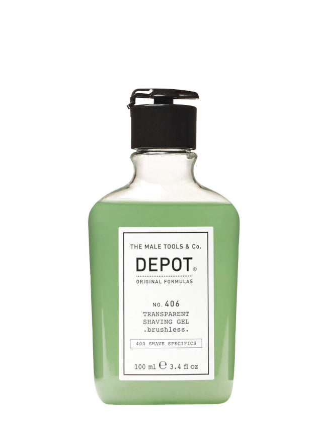 DEPOT NO. 406 TRANSPARENT SHAVING GEL BRUSHLESS 100ml